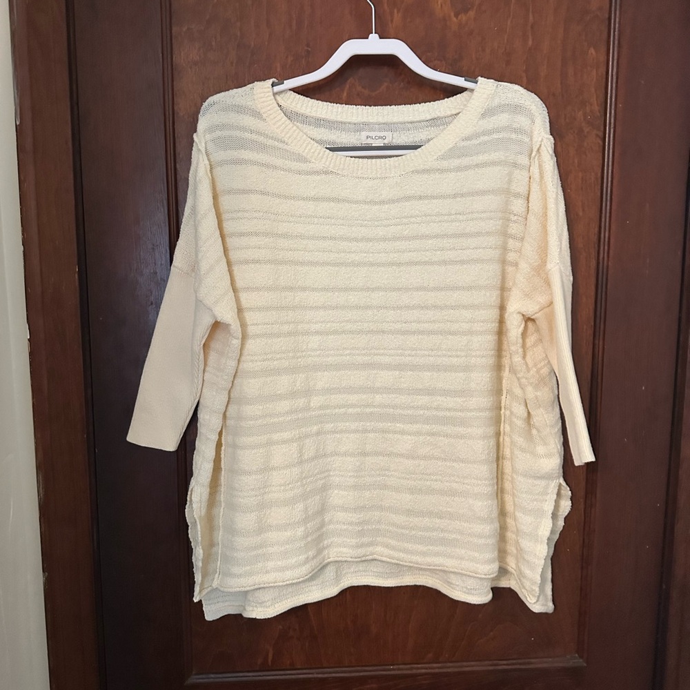 Anthropologie Pilcro Cream Oversized Tunic Sweater Size XS - Picture 3 of 6